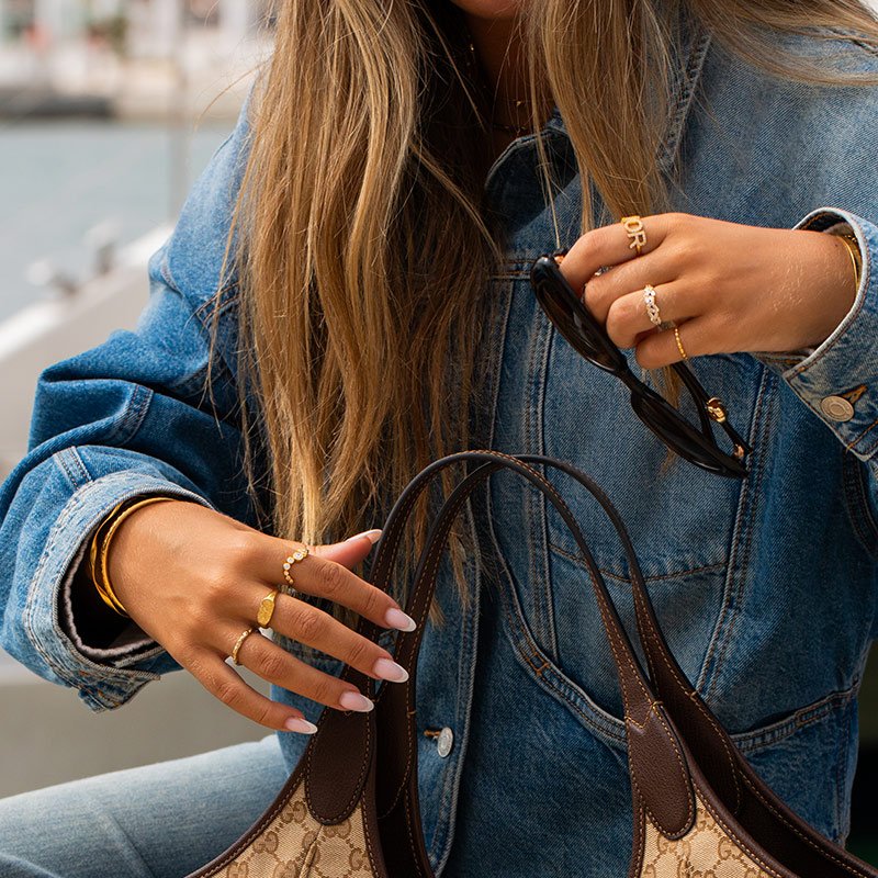 Rock � Crushed 18k Gold Plated Silver Ring