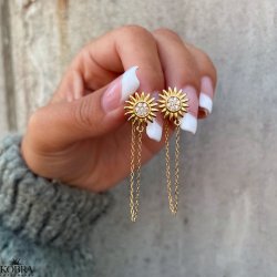 "Sunflower" 14 karat forgyldte reringe 