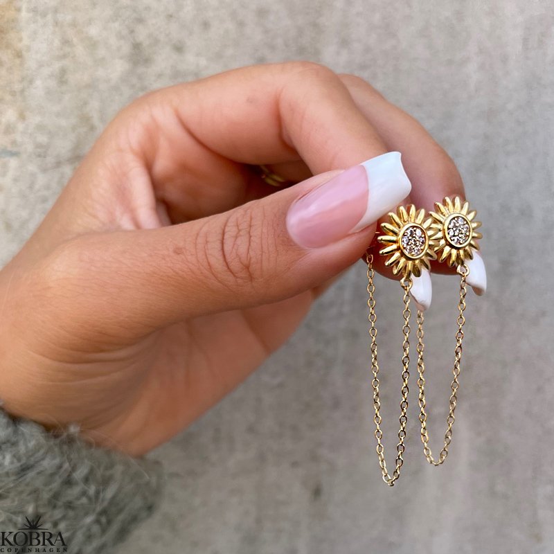 "Sunflower" 14 karat forgyldte reringe 