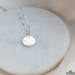 ID tag i sterling sølv med "kryds" og din personlige gravering