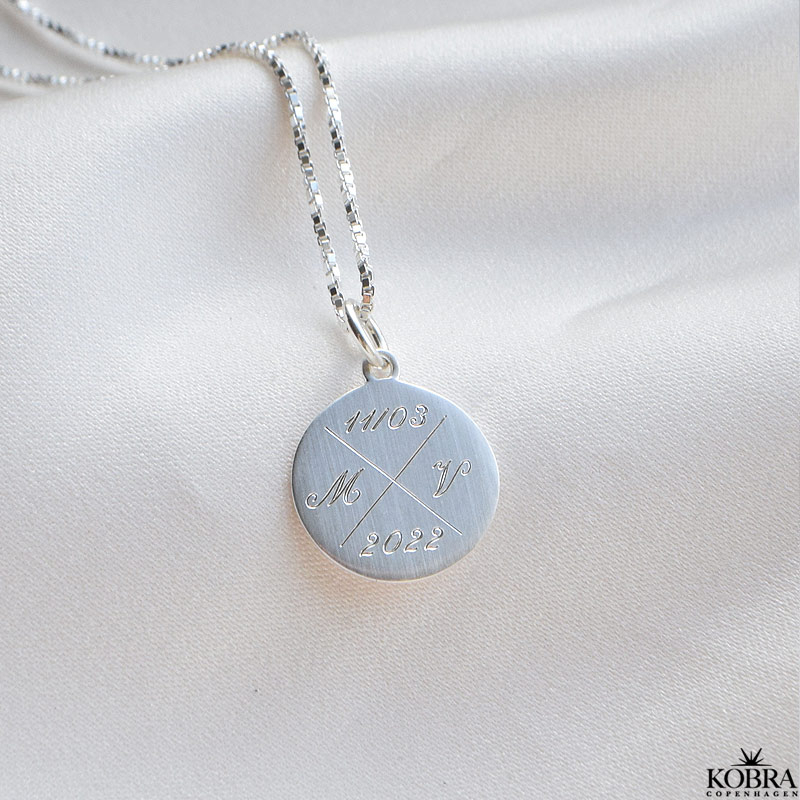ID tag in sterling silver with "cross" and your personal engraving
