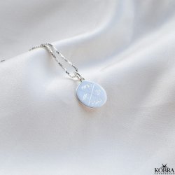 ID tag i sterling sølv med "kryds" og din personlige gravering