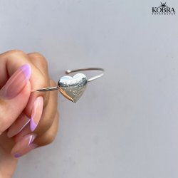 "Paris" armbnd med hjerte i sterling slv inklusiv din gravering