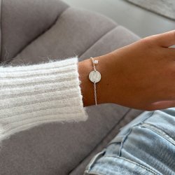 "Merci" silver bracelet with personal engraving