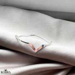 Silver bracelet in triangular design, model Lennox