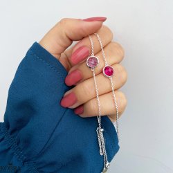 "Elegance" birthstone bracelet in silver // find your personal stone