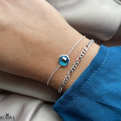 "Elegance" birthstone bracelet in silver // find your personal stone