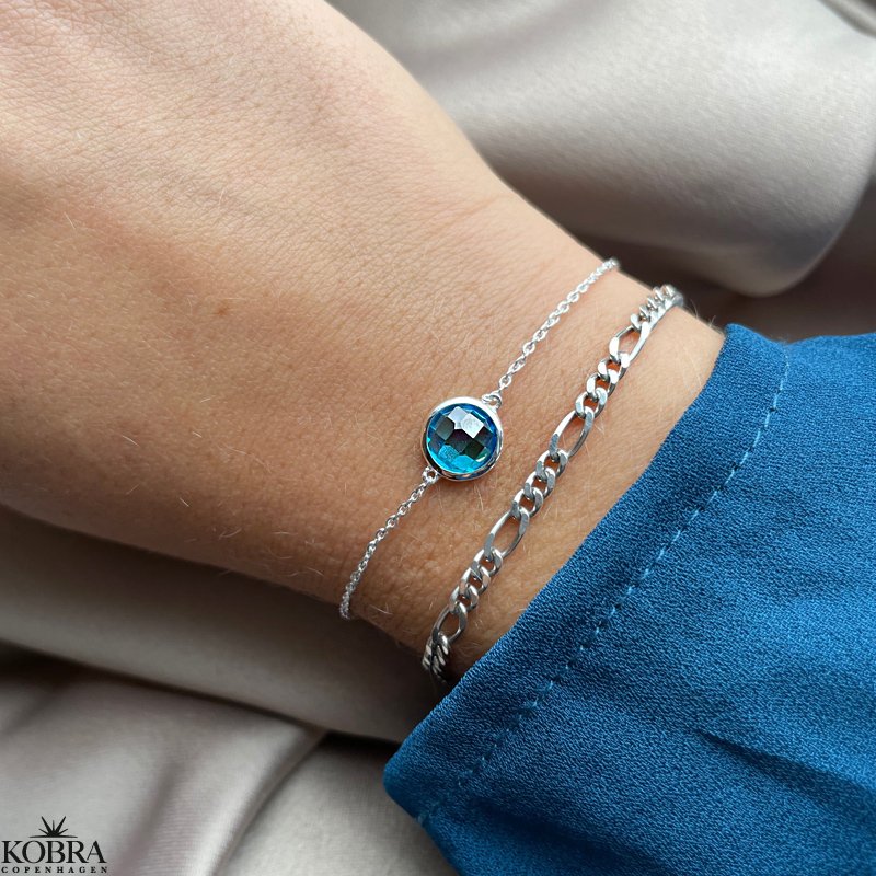 "Elegance" birthstone bracelet in silver // find your personal stone