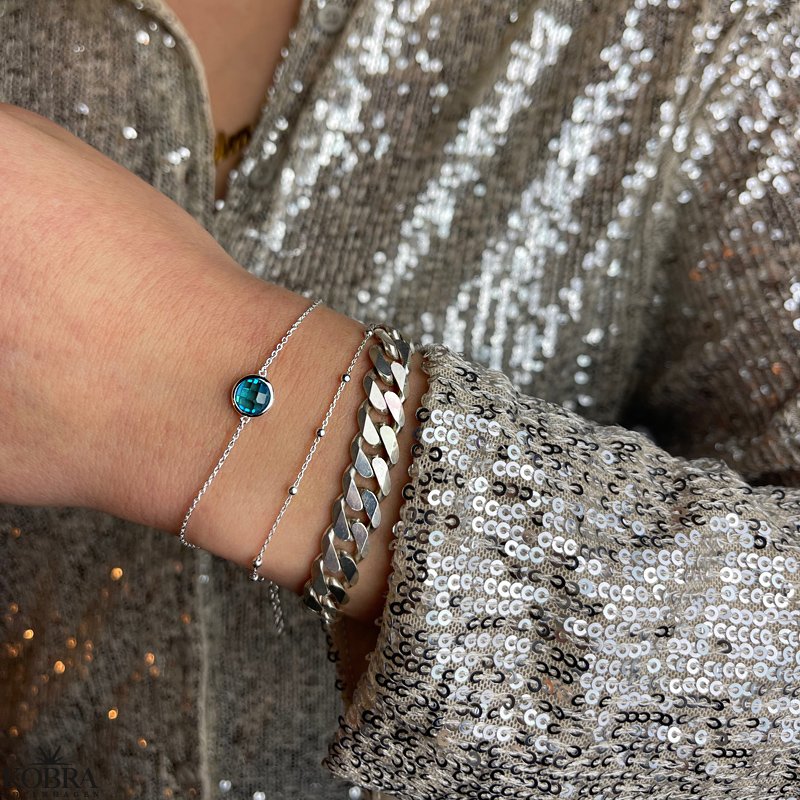 "Elegance" birthstone bracelet in silver // find your personal stone