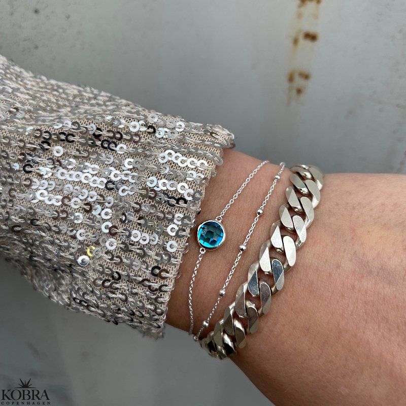 "Elegance" birthstone bracelet in silver // find your personal stone