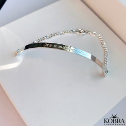 "Dakota" Sølv armbånd med chunky kæde, inklusiv gravering