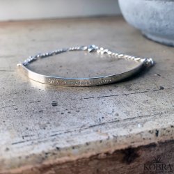 "Dakota" Sølv armbånd med chunky kæde, inklusiv gravering