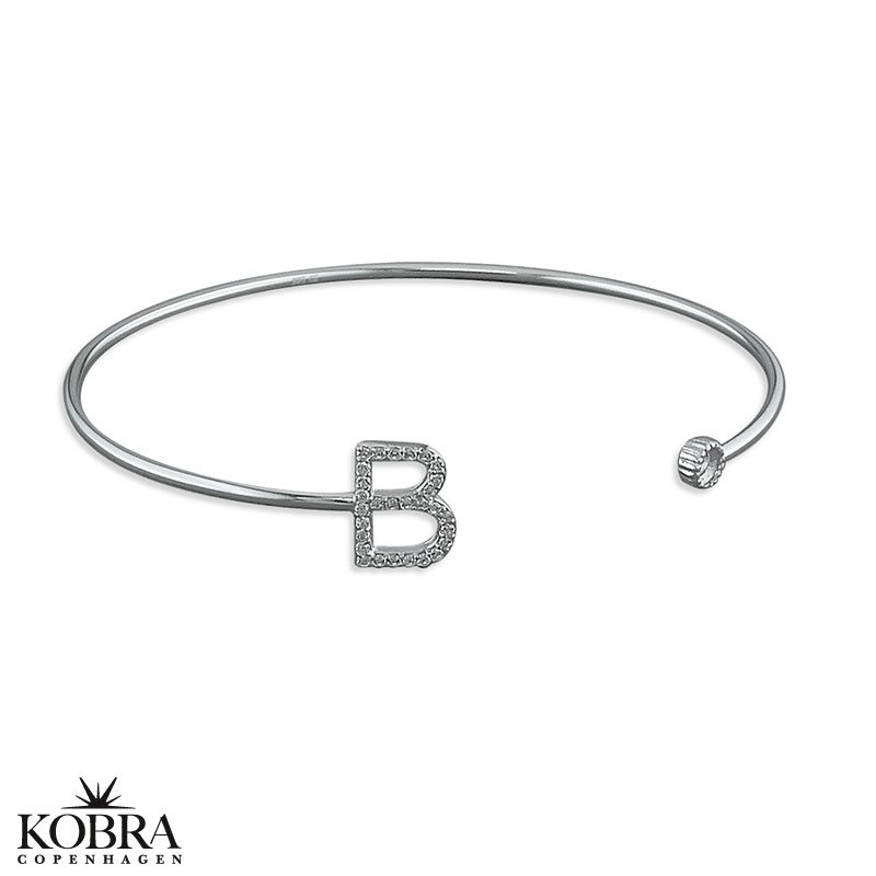 "Zoey" Personal bracelet with your initial - in silver or gold plated