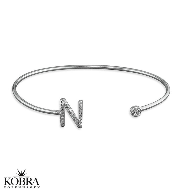 "Zoey" Personal bracelet with your initial - in silver or gold plated