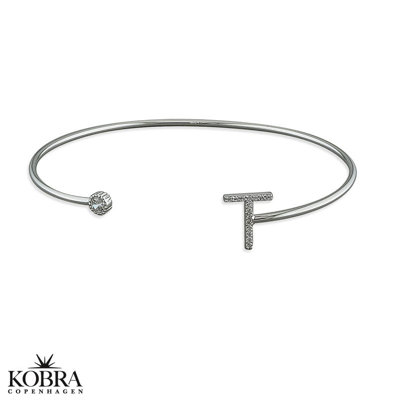 "Zoey" Personal bracelet with your initial - in silver or gold plated