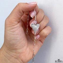 "Mathilde" slv armbnd med hjerte og din indgravering