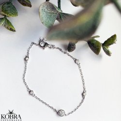 "Jenny" slv armbnd med hvide sten