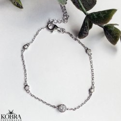 "Jenny" slv armbnd med hvide sten