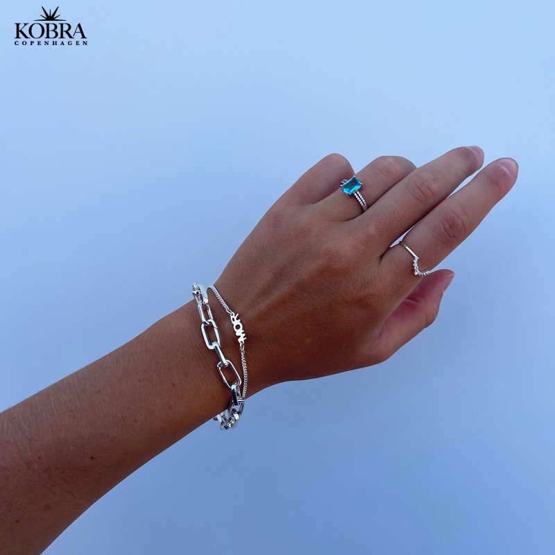 "Mor" armbnd med 2 mm. panzerkde i sterling slv