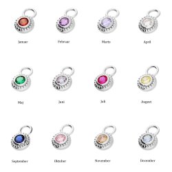 "Poise" Birthstone charm in silver / find your month