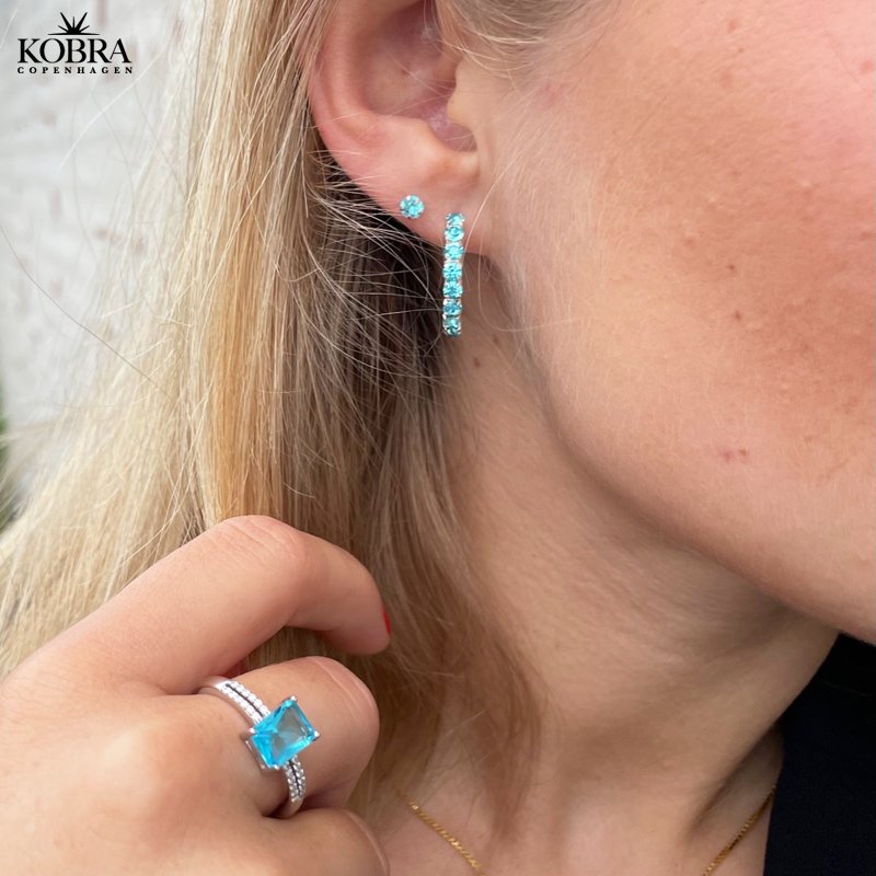 "Vanity" smuk prinsesse sølv ring med blå zirkonia sten