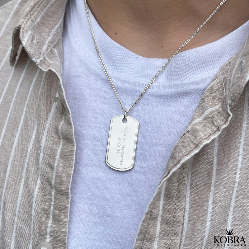 "Salem" silver dogtag necklace with engraving