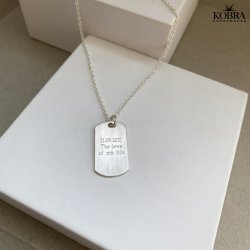 "Tyler" Dogtag halskæde i sølv med gravering
