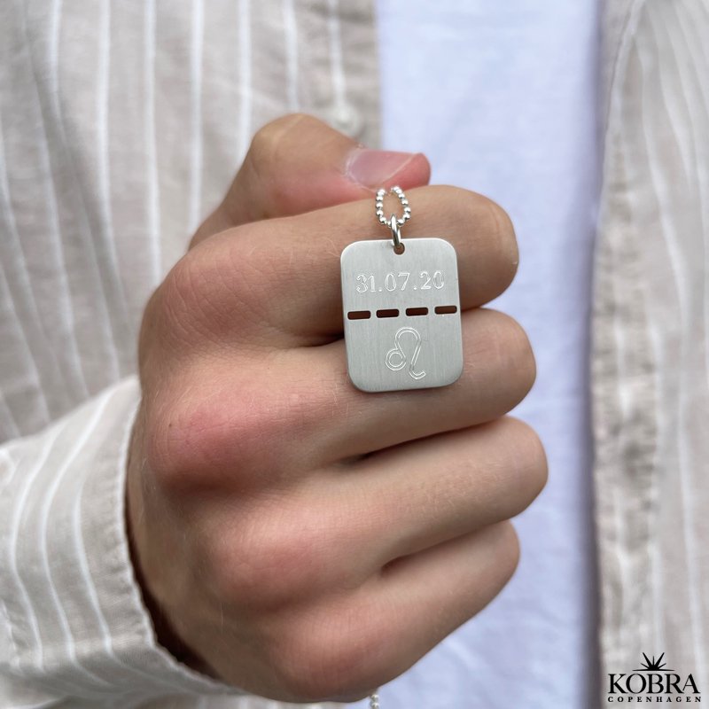 "Ricky" Dogtag i slv, 2 delt inklusiv gravering