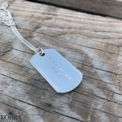 "Salem" silver dogtag necklace with engraving