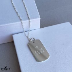 "Hector" slv Dogtag halskde (str. L) med personlig gravering