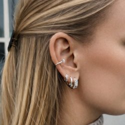"Flake" earcuff med sten i sterlingsilver.