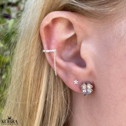 Sm firklver slv reringe med hvide sten