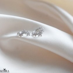 "Flower" hoops med blomster i slv