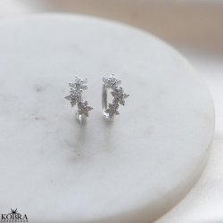 "Flower" hoops med blomster i slv