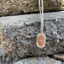 "Tarot" herrehalskde med din gravering i slv (Large) 2 mm panzerkde