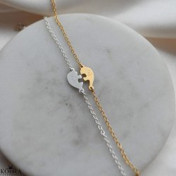 "Friends Forever" bracelet set  silver &amp; gold friendship