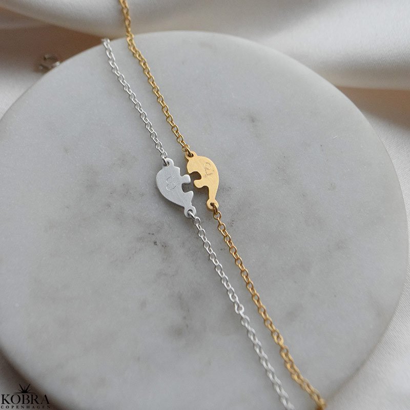 "Friends Forever" bracelet set  silver &amp; gold friendship