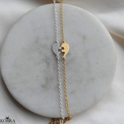 "Friends Forever" bracelet set  silver &amp; gold friendship