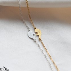 "Friends Forever" bracelet set  silver &amp; gold friendship