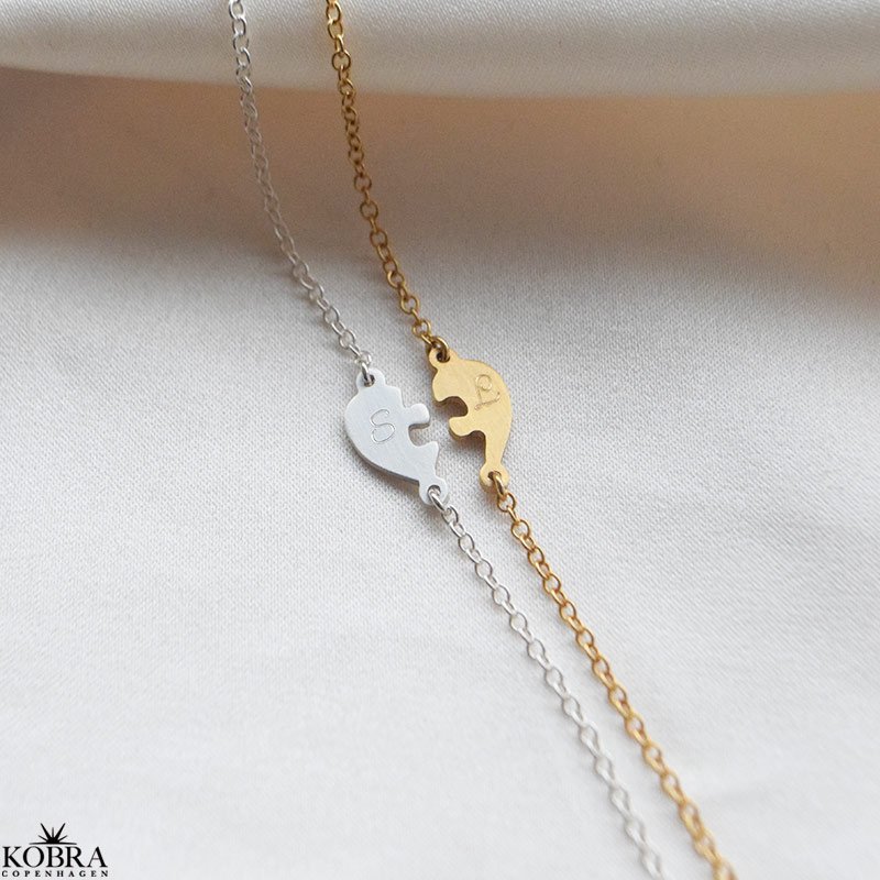 "Friends Forever" bracelet set  silver &amp; gold friendship