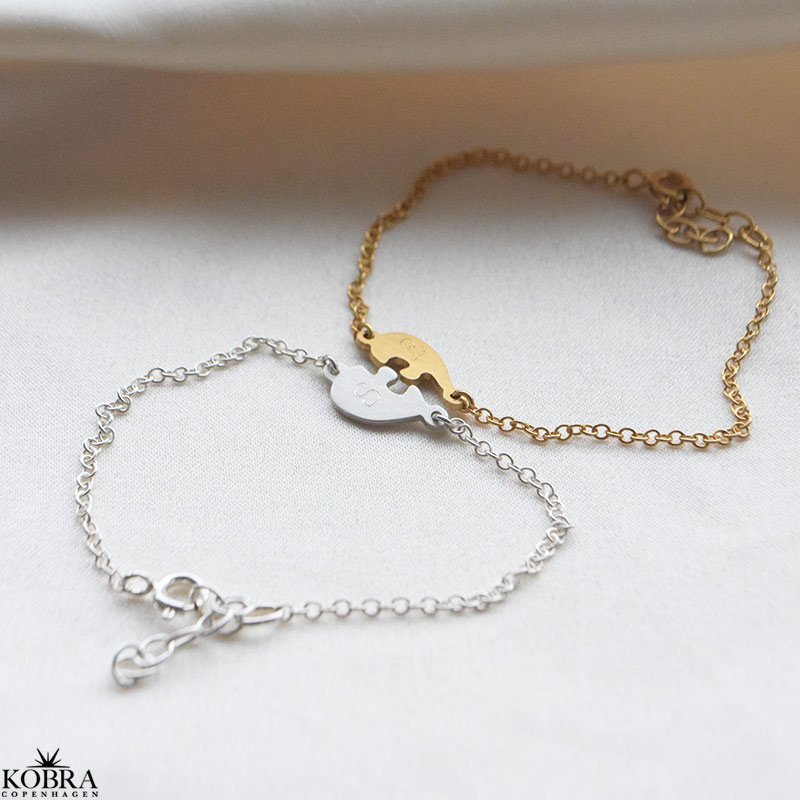 "Friends Forever" bracelet set  silver &amp; gold friendship