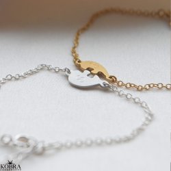 "Friends Forever" bracelet set  silver &amp; gold friendship