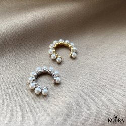 "Floria" perle ear cuff i guld