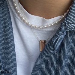 "Element" silver-bar necklace including engraving