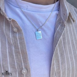 "Reign" slv halskde med gravering og 2 mm. panzer kde