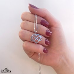 "Infinity Heart" hndlavet slv halskde