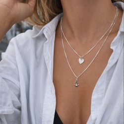 "Juliette"  hj�rthalsband med stenar � silver