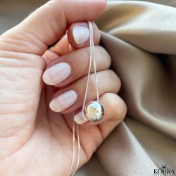 "Ghita" slv halskde med slvkugle