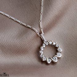 "Valerie" slv halskde med rundt vedhng