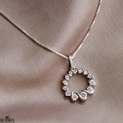 "Valerie" slv halskde med rundt vedhng